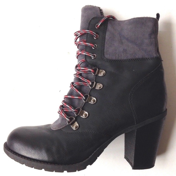 Report Shoes - REPORT IRYNA HEEL LACE UP HIKING BOOTS 6